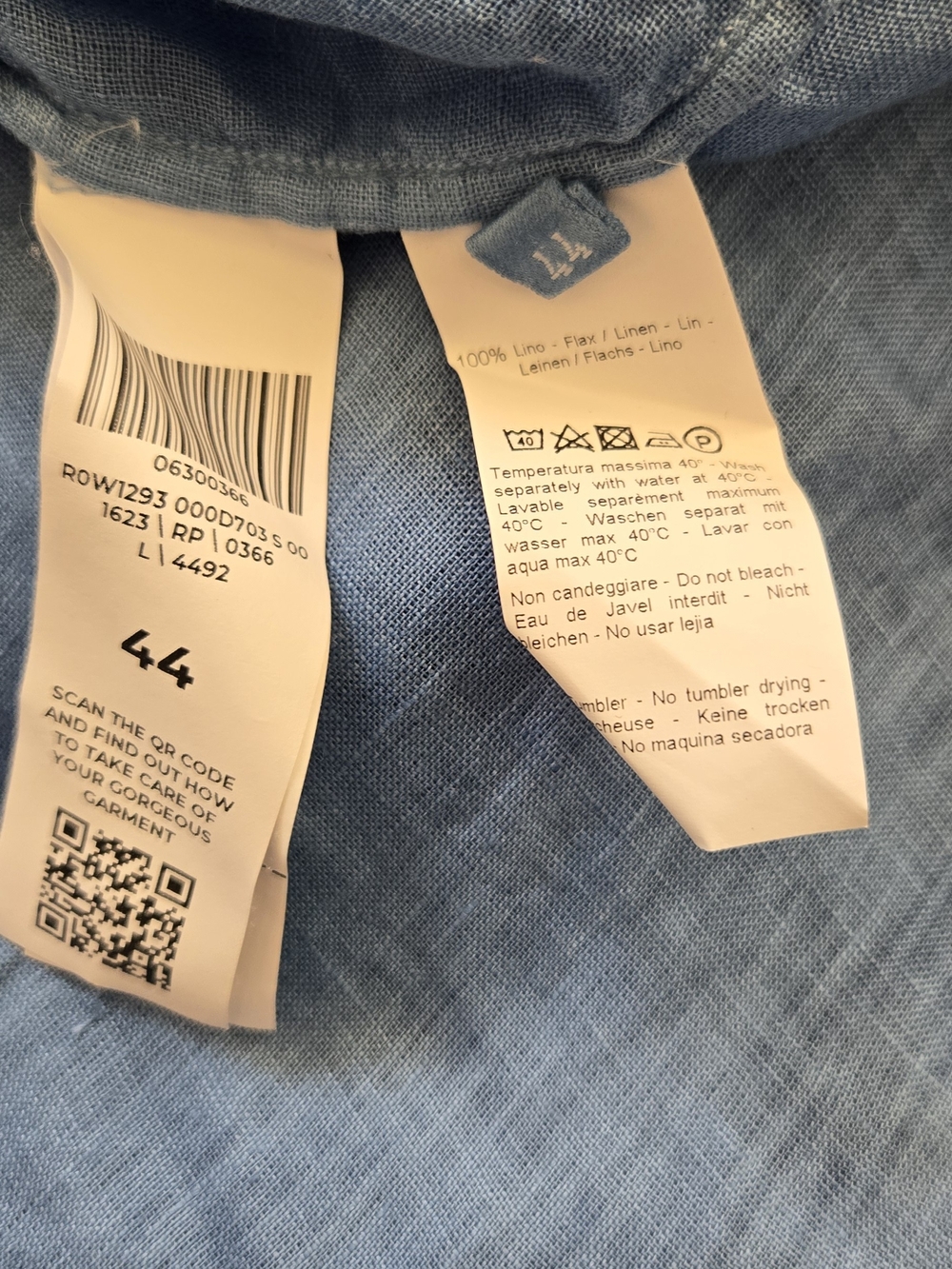 120% Lino Relaxed Indigo Button-Front Linen Shirt - Picture 6 of 10